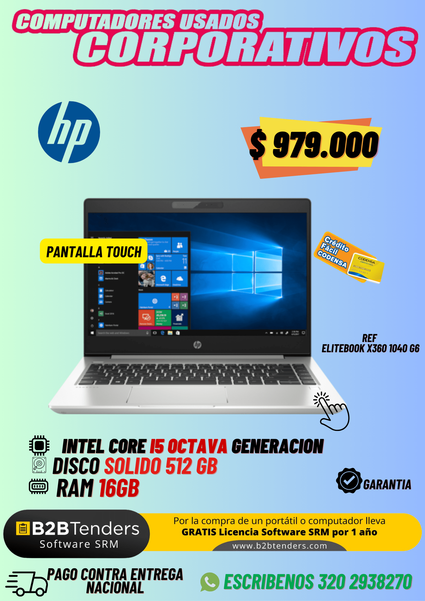 HP EliteBook X360 1040 Touch G6 Usado | i5 8ª Gen, 16GB, 512GB SSD